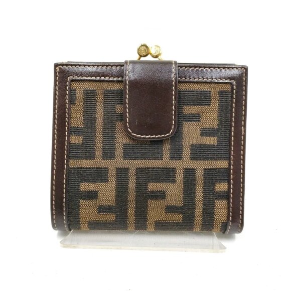 Authentic Fendi Wallet Brown Canvas mn349-113025 - Picture 1 of 9